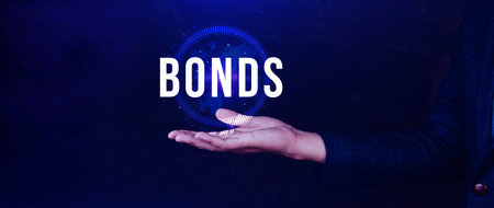 BONDS concept. Stock Market Finance concept, Investing in business, bond security indicates investor has provided loan issuer, Equivalent loan, Unsecured and secured bonds.の写真素材