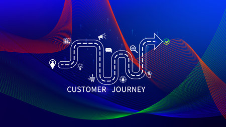 Customer journey concept, marketing and customer behavior analysis, Understanding customer journey to improve their overall customer experience and increase loyalty, Marketing strategic planning.の写真素材