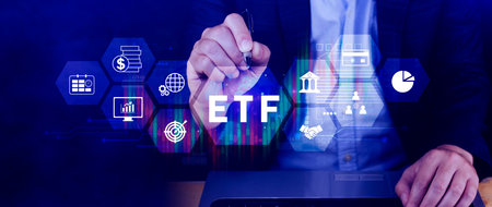 ETF investment concept, Exchange Traded Fund, ETF stock options and stock market index fund, Growing...