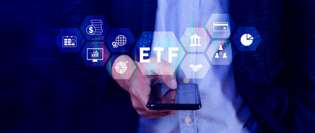 ETF investment concept, Exchange Traded Fund, ETF stock options and stock market index fund, Growing...
