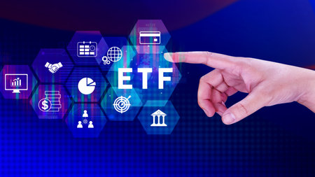 ETF investment concept, Exchange Traded Fund, ETF stock options and stock market index fund, Growing Wealth in the Financial Market.の写真素材