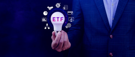 ETF investment concept, Exchange Traded Fund, ETF stock options and stock market index fund, Growing...