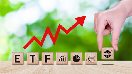 ETF investment concept, Exchange Traded Fund, ETF stock options and stock market index fund, Growing Wealth in the Financial Market.の写真素材