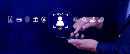KYC, verification concept, KYC Know Your Customer Technology. Business verifying identity clients,...