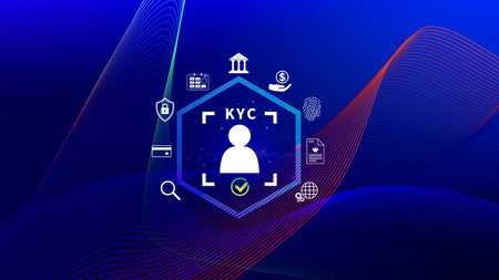 KYC, verification concept, KYC Know Your Customer Technology. Business verifying identity clients, Client authentication access personal financial data, digital technology against digital cyber crime.の写真素材