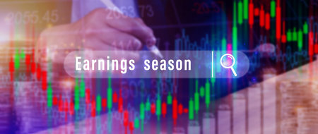 Earnings season concept, written in search bar business strategy, communication, feedback, online marketing, Ecommerce marketing strategy.の写真素材
