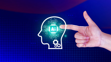 Ai tech, virtual graphic Global Internet connect with AI, Artificial Intelligence, using command...