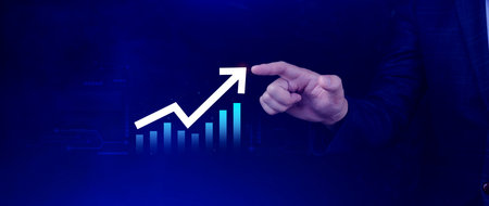 Global business growth analysis and asset investment chart Business and Finance, Up arrow economic...