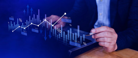 Business development, financial plan and strategy, Analysis finance graph and market chart...