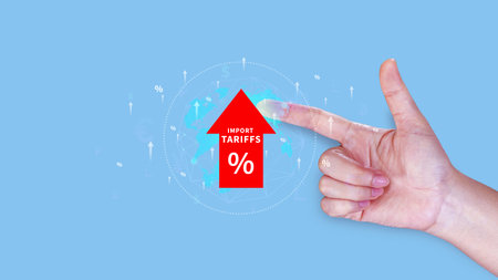 Import tariffs increase concept, Government import tax to boost economy, industrial growth tax,...