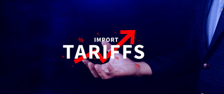 Import tariffs increase concept, Government import tax to boost economy, Industrial growth tax,...
