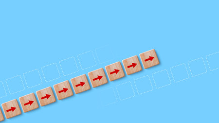 Paving the way forward. Plan ahead, Vision of the future and goals, Go forward step by step, Continue the process steadily, making plans. Next steps, Course to go forward.の写真素材