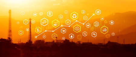 Environmental technology concept, Sustainable development goals, SDGs, Green technology, Sustainable society concept. Environmental technology.の写真素材