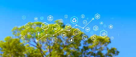 Environmental technology concept, Sustainable development goals, SDGs, Green technology, Sustainable society concept. Environmental technology.の写真素材