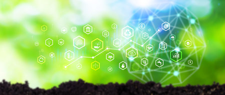 Environmental technology concept, Sustainable development goals, SDGs, Green technology, Sustainable society concept. Environmental technology.の写真素材