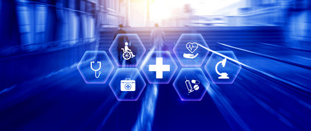 Health care and medical insurance concept. Access to welfare health, health insurance business. protection health, family medicine concept.の写真素材