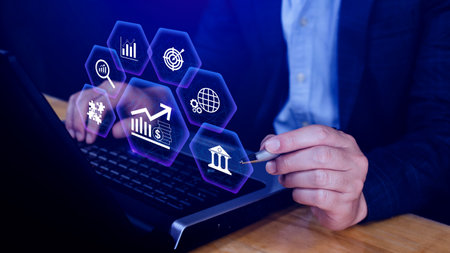 Finance Gdp growth strategy plan concept, finance and investment, Diversification management, Interest rate and dividend concept, returns tax profitsの写真素材