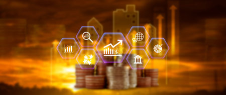 Finance Gdp growth strategy plan concept, finance and investment, Diversification management,...