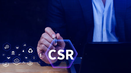 CSR, Corporate social Responsibility concept, global ecology, responsive business organization,...