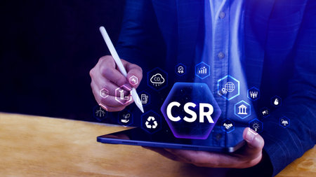 CSR, Corporate social Responsibility concept, global ecology, responsive business organization,...
