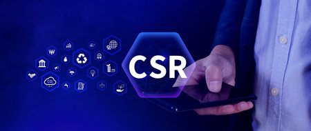 CSR, Corporate social Responsibility concept, global ecology, responsive business organization, environmental, sustainable and ethical businessの写真素材
