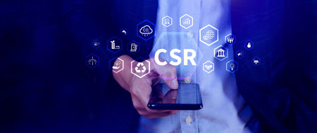 CSR, Corporate social Responsibility concept, global ecology, responsive business organization,...