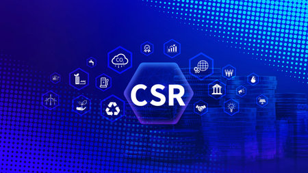 CSR, Corporate social Responsibility concept, global ecology, responsive business organization, environmental, sustainable and ethical businessの写真素材