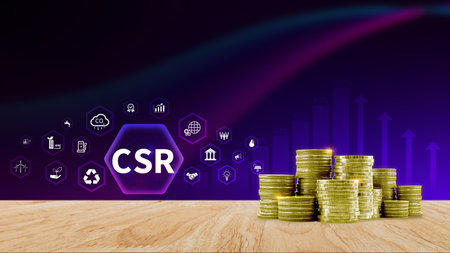 CSR, Corporate social Responsibility concept, global ecology, responsive business organization, environmental, sustainable and ethical businessの写真素材