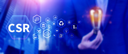 CSR, Corporate social Responsibility concept, global ecology, responsive business organization,...