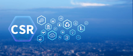 CSR, Corporate social Responsibility concept, global ecology, responsive business organization,...