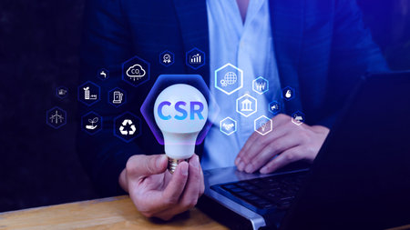 CSR, Corporate social Responsibility concept, global ecology, responsive business organization, environmental, sustainable and ethical businessの写真素材