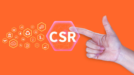 CSR, Corporate social Responsibility concept, global ecology, responsive business organization, environmental, sustainable and ethical businessの写真素材