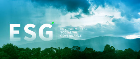 ESG environmental social and governance investment business concept, business sustainable and ethical investment strategy concept, Green earth concept for environmentの写真素材