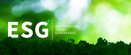 ESG environmental social and governance investment business concept, business sustainable and ethical investment strategy concept, Green earth concept for environmentの写真素材