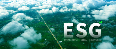 ESG environmental social and governance investment business concept, business sustainable and ethical investment strategy concept, Green earth concept for environmentの写真素材