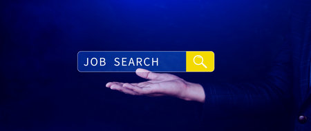 Job search concept, find your career, using looking at online website, Concept of career exploration and employment opportunity, Unemployedの写真素材