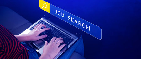 Job search concept, find your career, using looking at online website, Concept of career exploration and employment opportunity, Unemployedの写真素材
