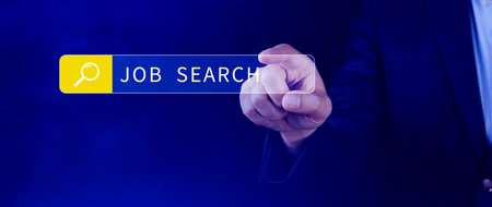 Job search concept, find your career, using looking at online website, Concept of career exploration and employment opportunity, Unemployedの写真素材