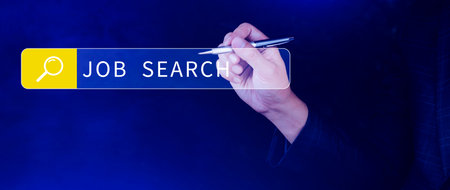 Job search concept, find your career, using looking at online website, Concept of career exploration and employment opportunity, Unemployedの写真素材