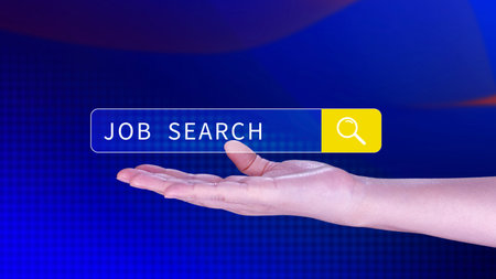 Job search concept, find your career, using looking at online website, Concept of career exploration and employment opportunity, Unemployedの写真素材