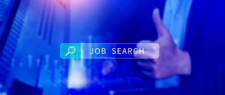 Job search concept, find your career, using looking at online website, Concept of career exploration and employment opportunity, Unemployedの写真素材