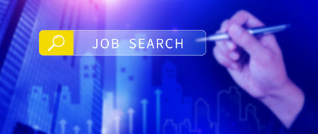 Job search concept, find your career, using looking at online website, Concept of career exploration and employment opportunity, Unemployedの写真素材