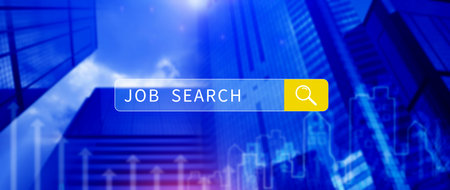 Job search concept, find your career, using looking at online website, Concept of career exploration and employment opportunity, Unemployedの写真素材