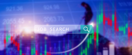 Job search concept, find your career, using looking at online website, Concept of career exploration and employment opportunity, Unemployedの写真素材