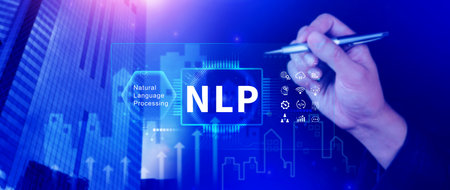 NLP concept, natural language processing, neural network, nlp coaching, neuro linguistic programming, AI Artificial intelligence, data scienceの写真素材