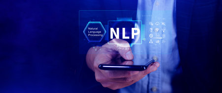 NLP concept, natural language processing, neural network, nlp coaching, neuro linguistic programming, AI Artificial intelligence, data scienceの写真素材