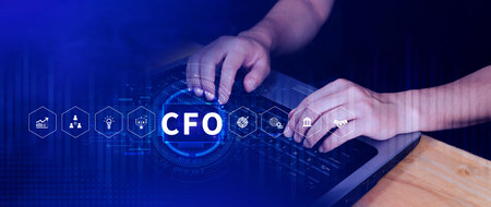 CFO, CFO digital technology concept. Internet, business and finance, strategy office work....