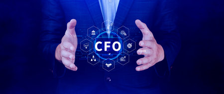 CFO, CFO digital technology concept. Internet, business and finance, strategy office work....