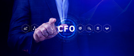 CFO, CFO digital technology concept. Internet, business and finance, strategy office work....