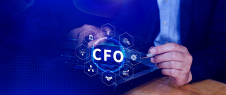 CFO, CFO digital technology concept. Internet, business and finance, strategy office work....